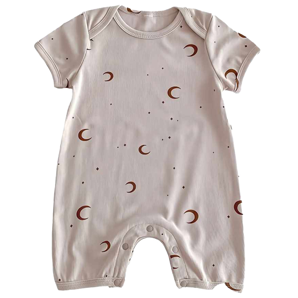 Cherubcare - Moon Print Baby Romper - Grey