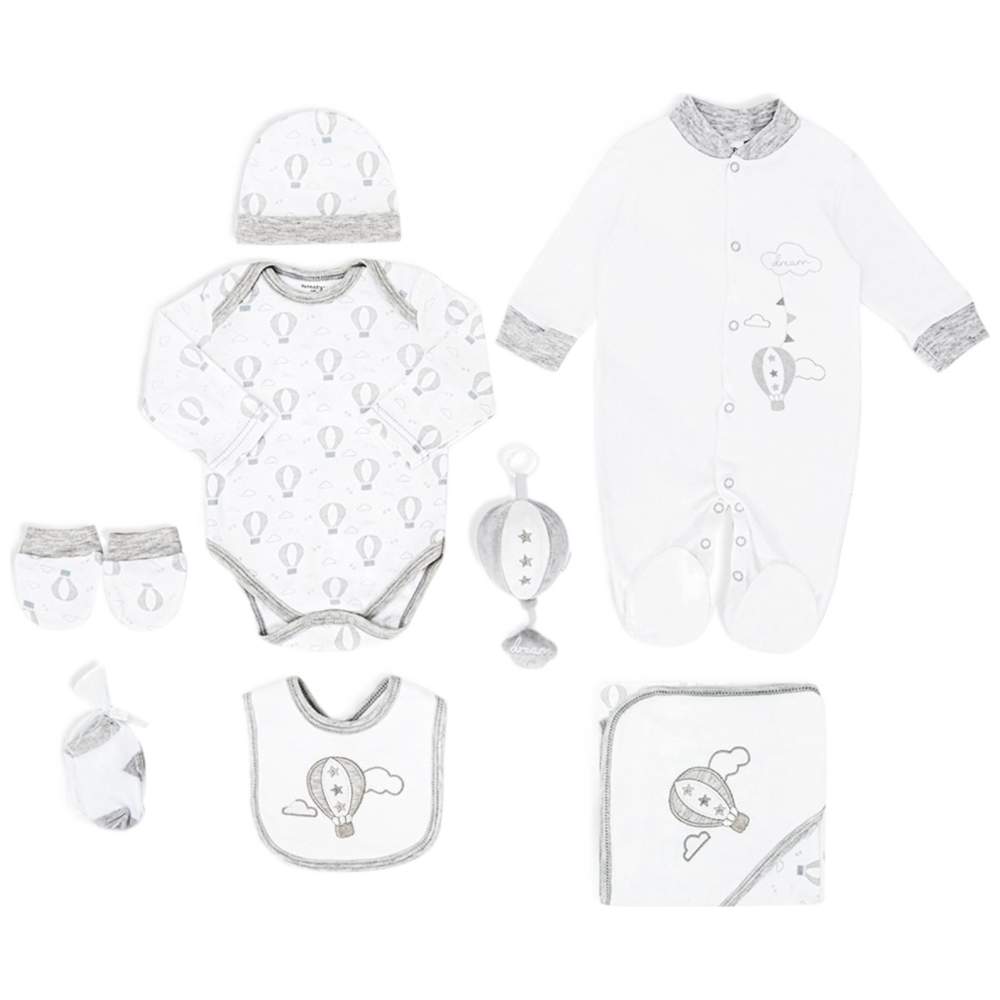Sunnozy - 8pc-Set - 8pc-Set Balloon Print Matching Set - Grey