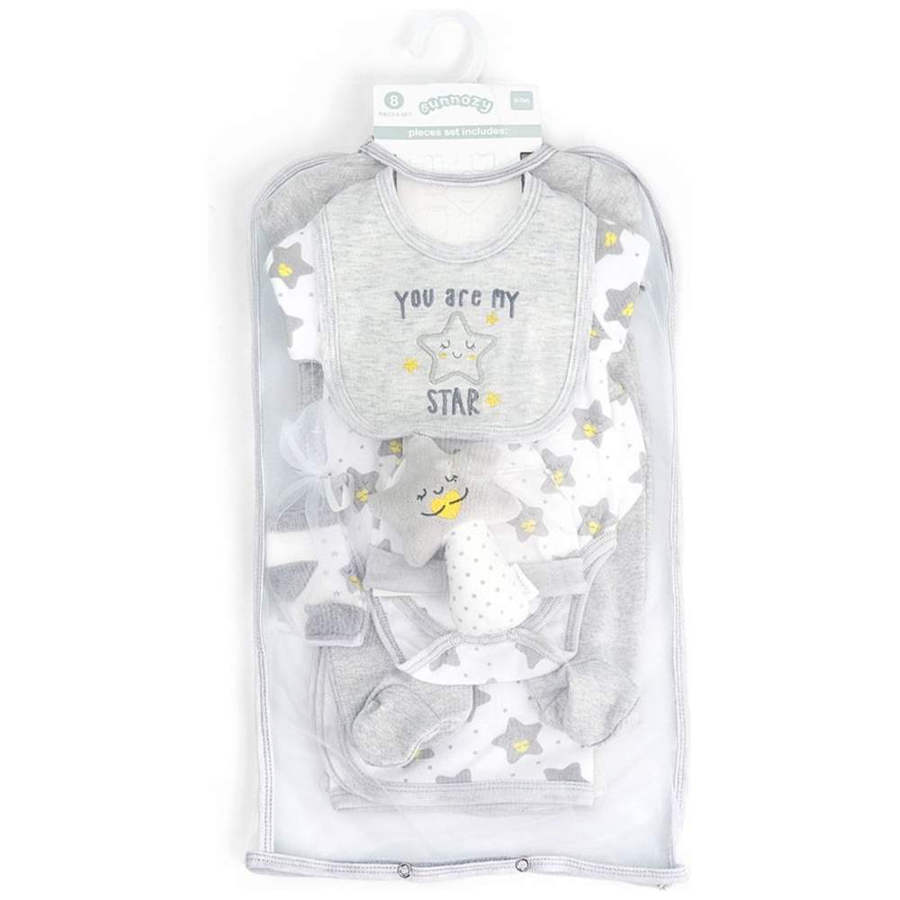 Sunnozy - 8pc-Set - Baby Little Star Matching Set - Grey