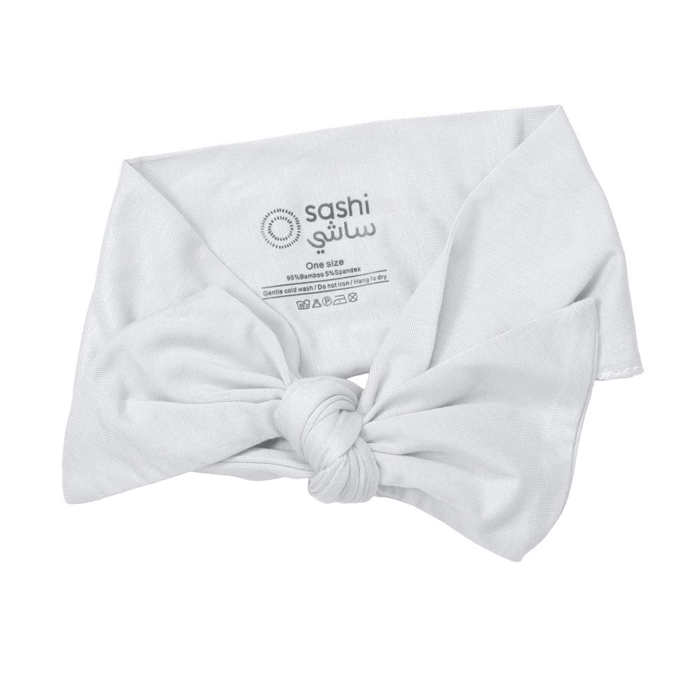 Sashi - Baby Bow Headband - White