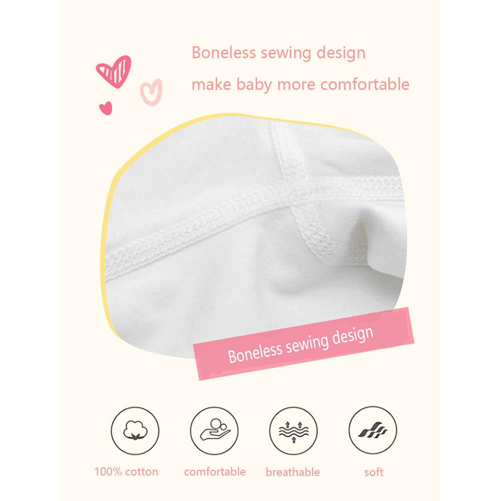 Miracle Baby - 100% Cotton Long Sleeves Baby Onesies With Hat - White