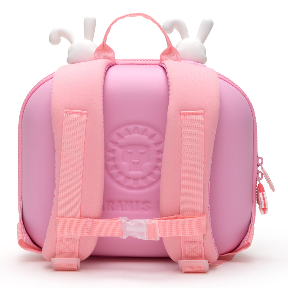 Taranis - Plastic And Nylon Square School Backpack - Pink/White - 12-Inch