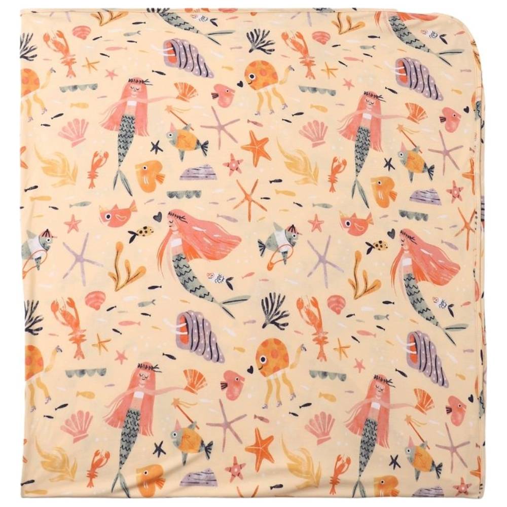 Atlas & Maya - Stretchy Bamboo Multipurpose Swaddle Blanket - Mermaid Love