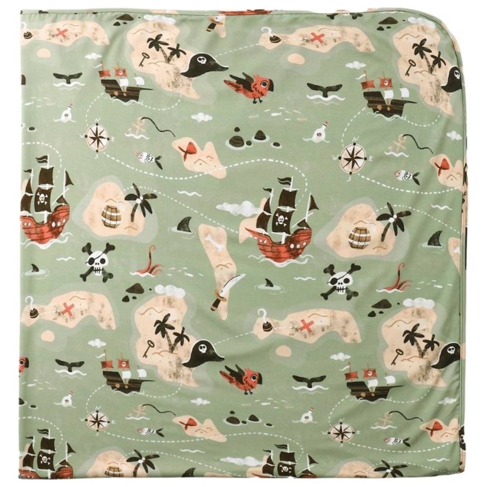 Atlas & Maya - Stretchy Bamboo Multipurpose Swaddle Blanket - Pirate Bay