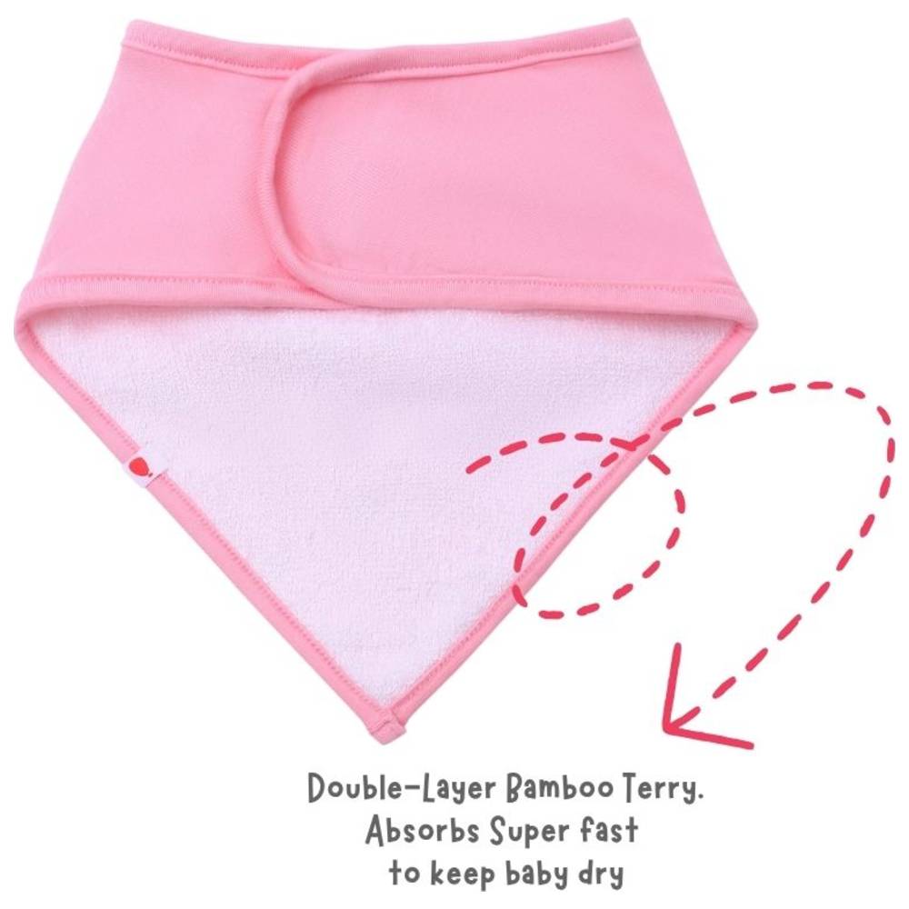 Atlas & Maya - Organic Bamboo Magnetic Bandana Bibs - Blush Gingham/Pink - 2 Pcs