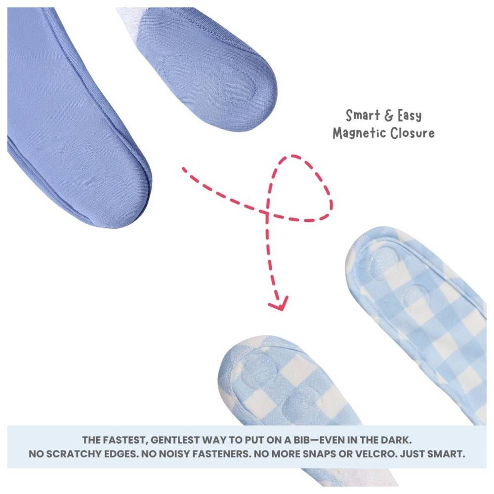 Atlas & Maya - Organic Bamboo Magnetic Round Bibs - Ocean Snuggles/Blue - 2 Pcs