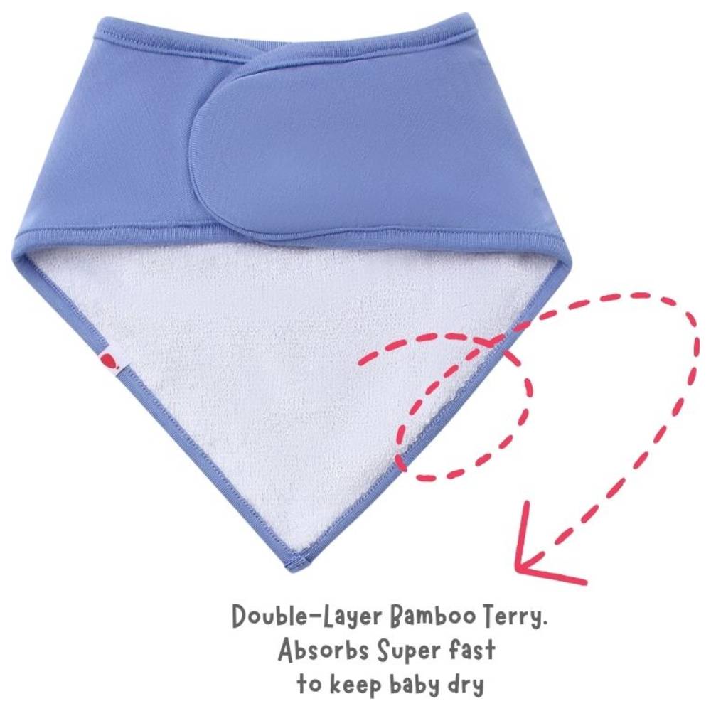 Atlas & Maya - Organic Bamboo Magnetic Round Bibs - Ocean Snuggles/Blue - 2 Pcs