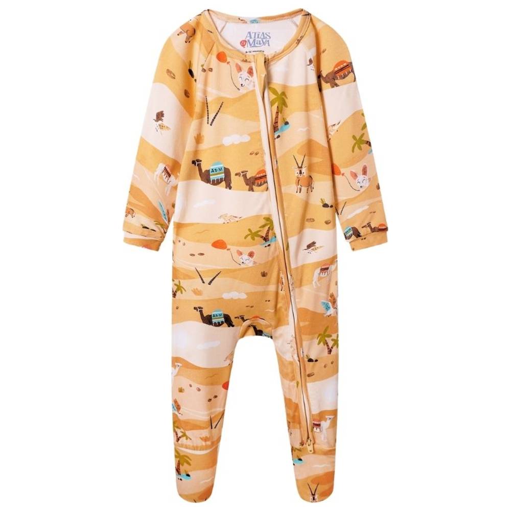 Atlas & Maya - Sleepy Time Organic Bamboo Sleepsuit - Desert Safari