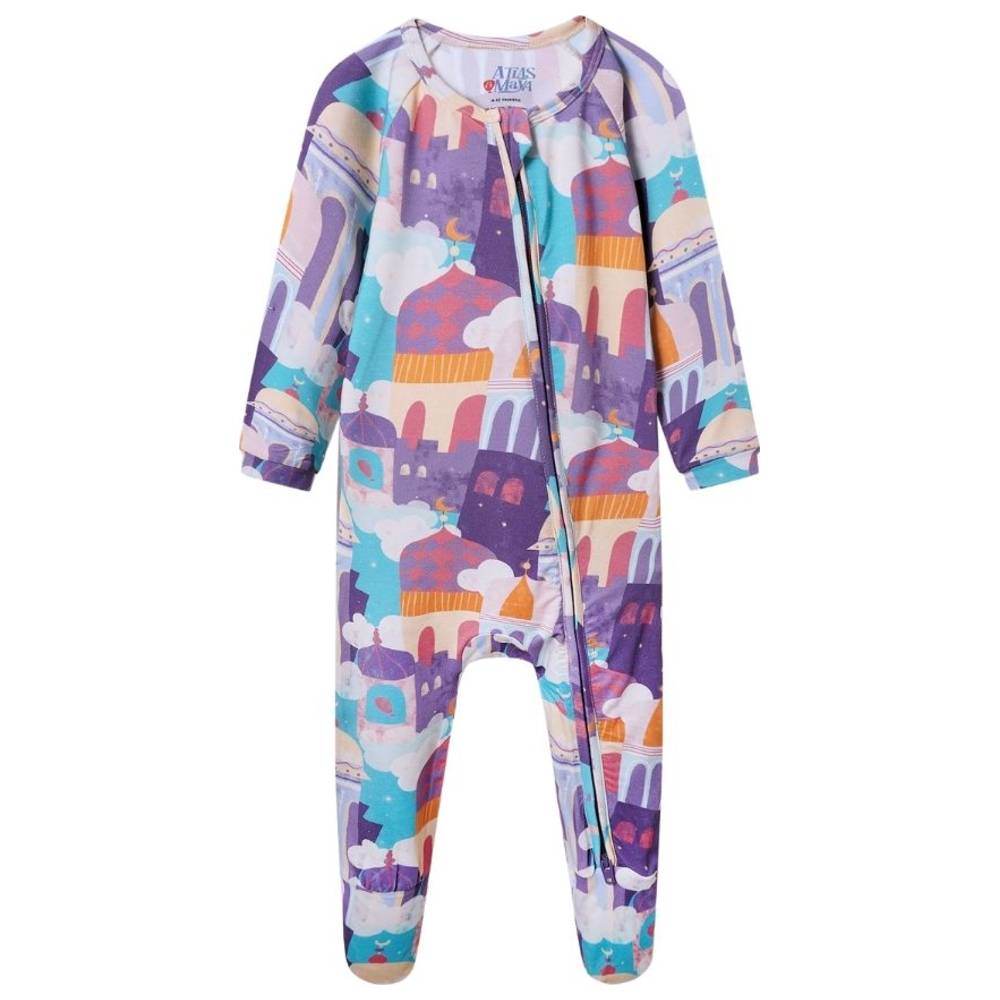 Atlas & Maya - Sleepy Time Organic Bamboo Sleepsuit - Arabian Rooftops