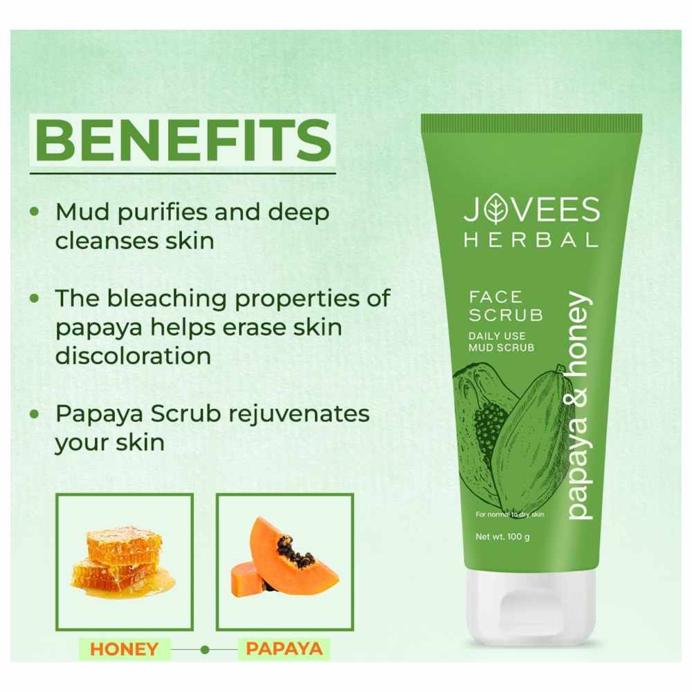 Jovees Herbal - Honey & Papaya Face Scrub - 100 gm
