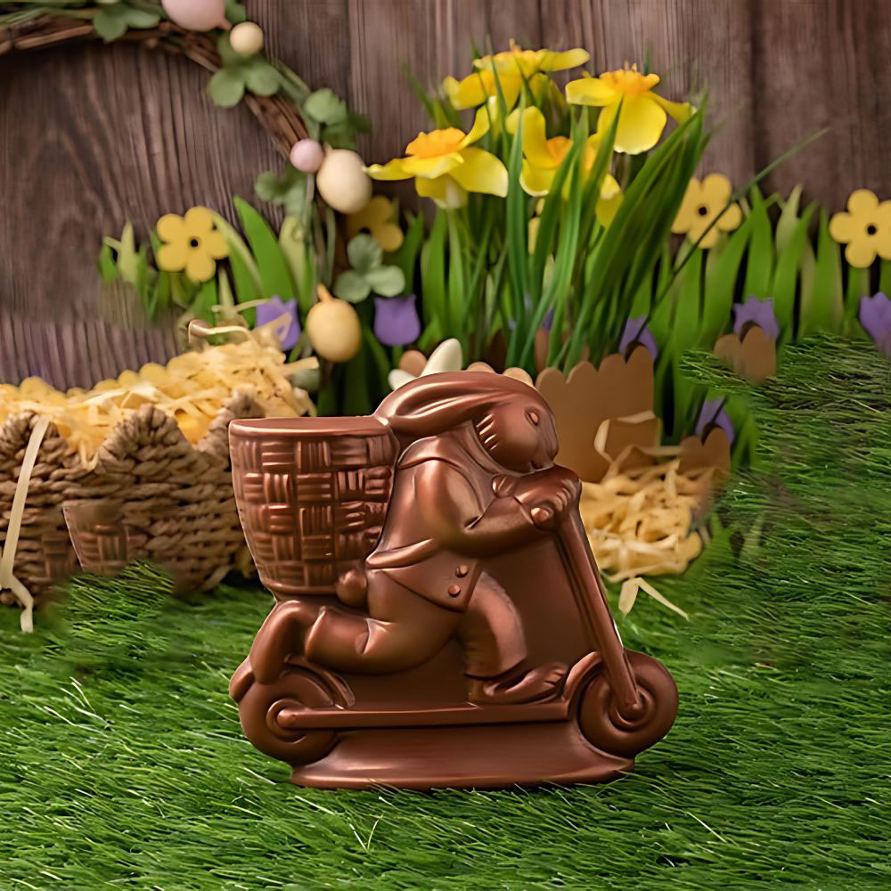 Kiam - Premium Chocolate Bunny On A Scooter - 12cm