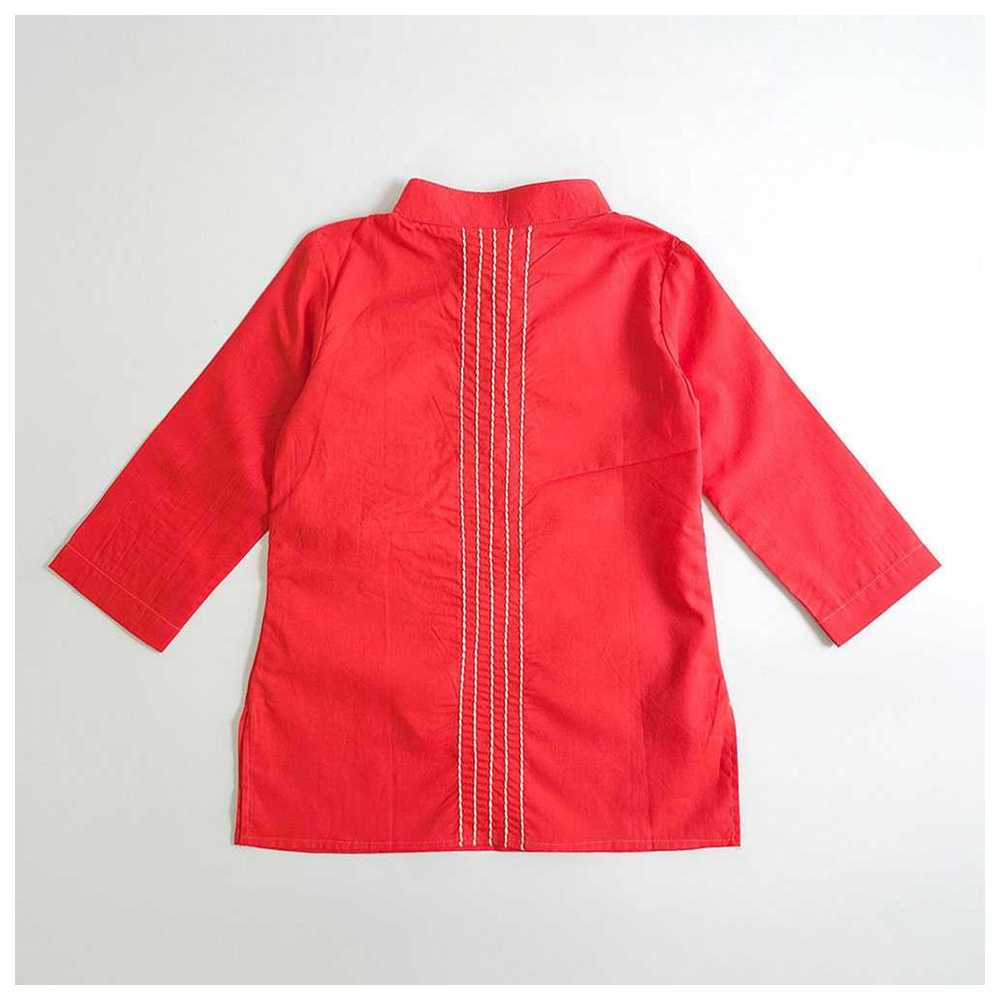 Keebee - 2pc-Set - Organic Cotton Tiger Embroidered Kurta & Patiala Pants