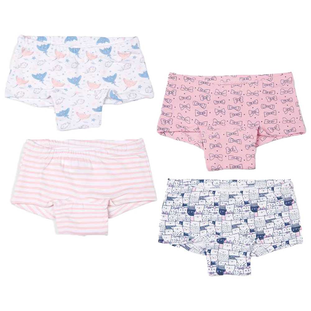 Keebee - Girl's Soft & Comfortable Briefs - Pack of 4