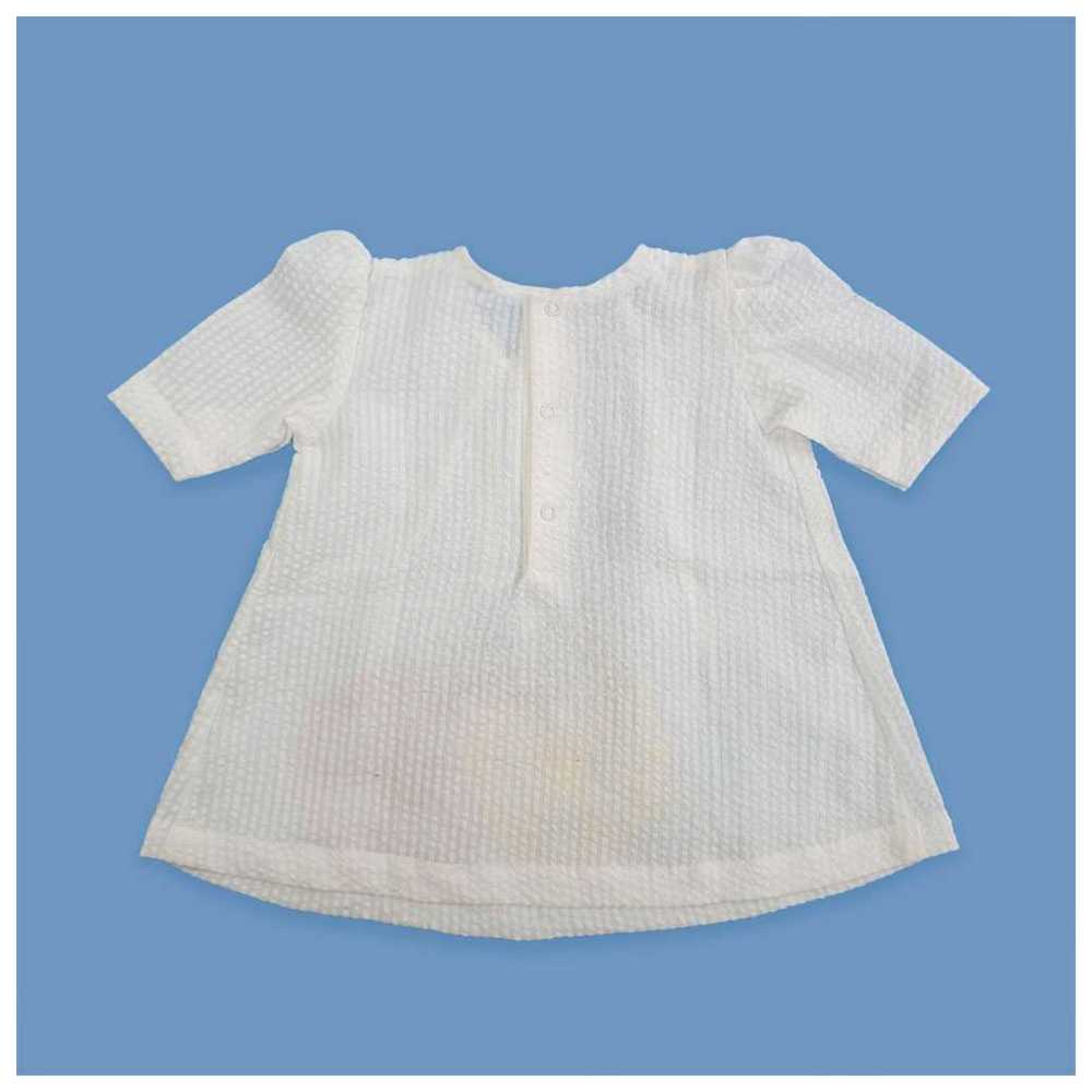 Keebee - Organic Cotton Floral Embroidered Dress - White