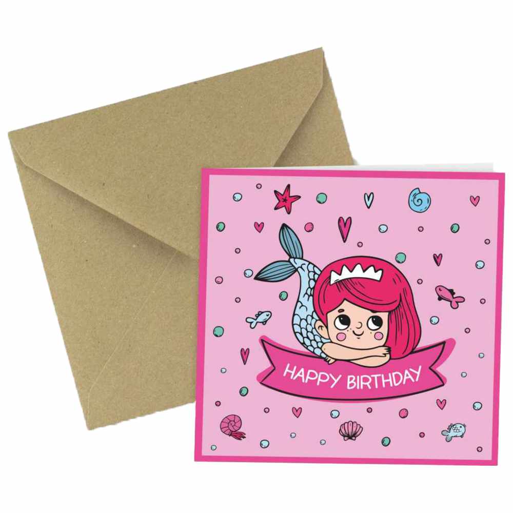 Share The Love - Happy Birthday Greeting Card - Mermaid