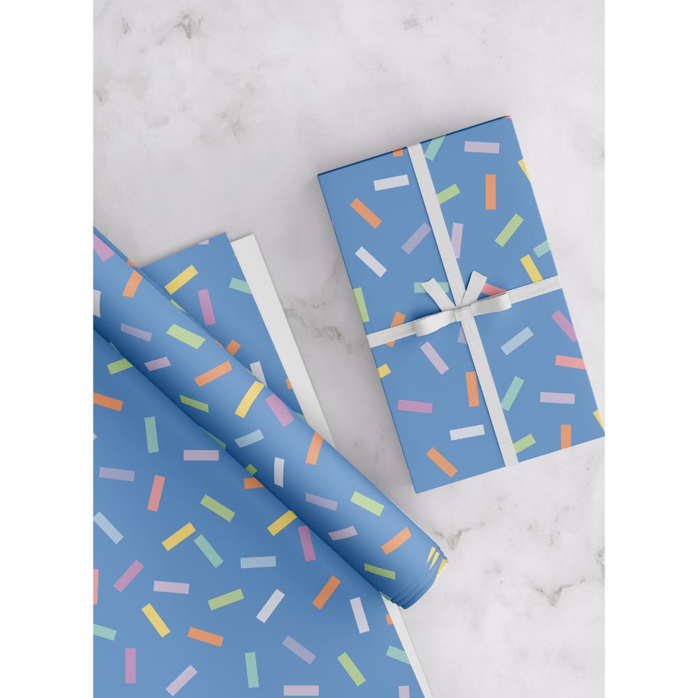 Share The Love - Gift Wrapping Paper Pack - Confetti - Blue