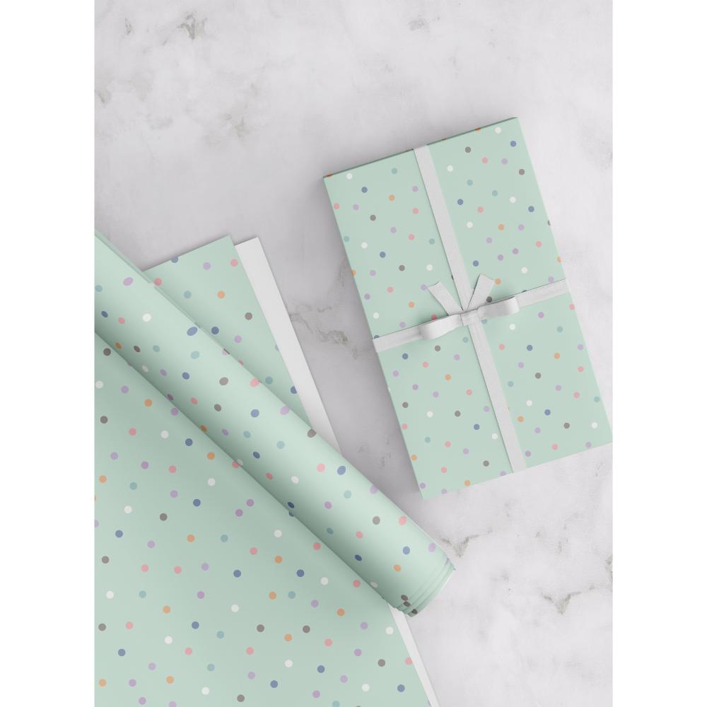 Share The Love - Gift Wrapping Paper Pack - Dots - Mint Green