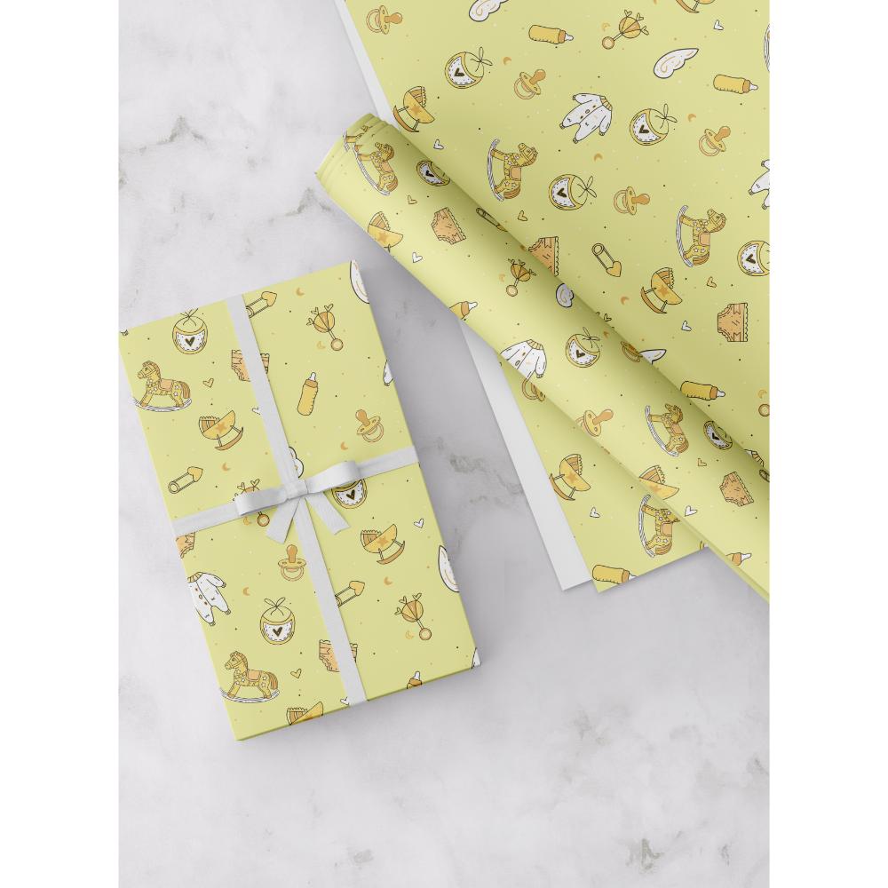 Share The Love - Gift Wrapping Paper Pack - New Born - Yellow 