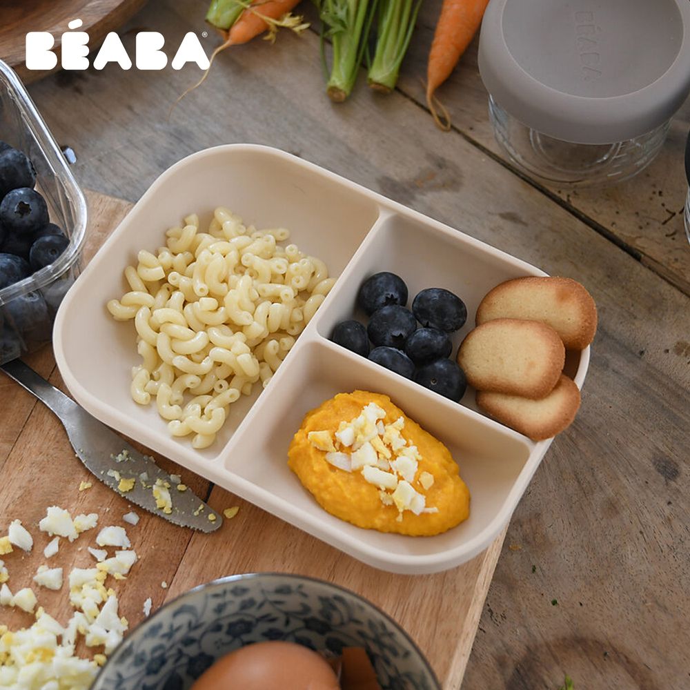 Beaba - Divided Silicone Baby Plate - Clay