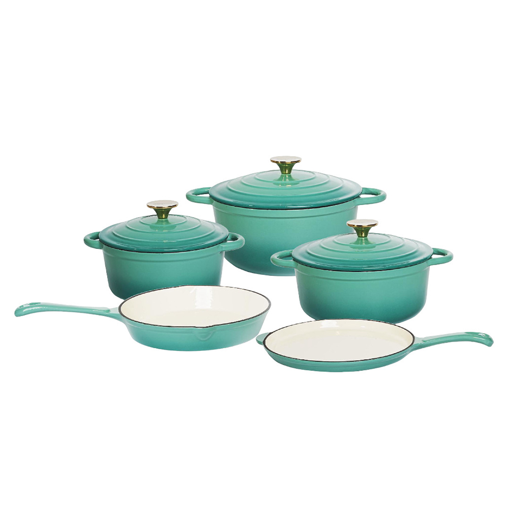 Vav Get Non-Stick Enameled Cast Iron Dutch Oven Cookware - 8 Pc Set