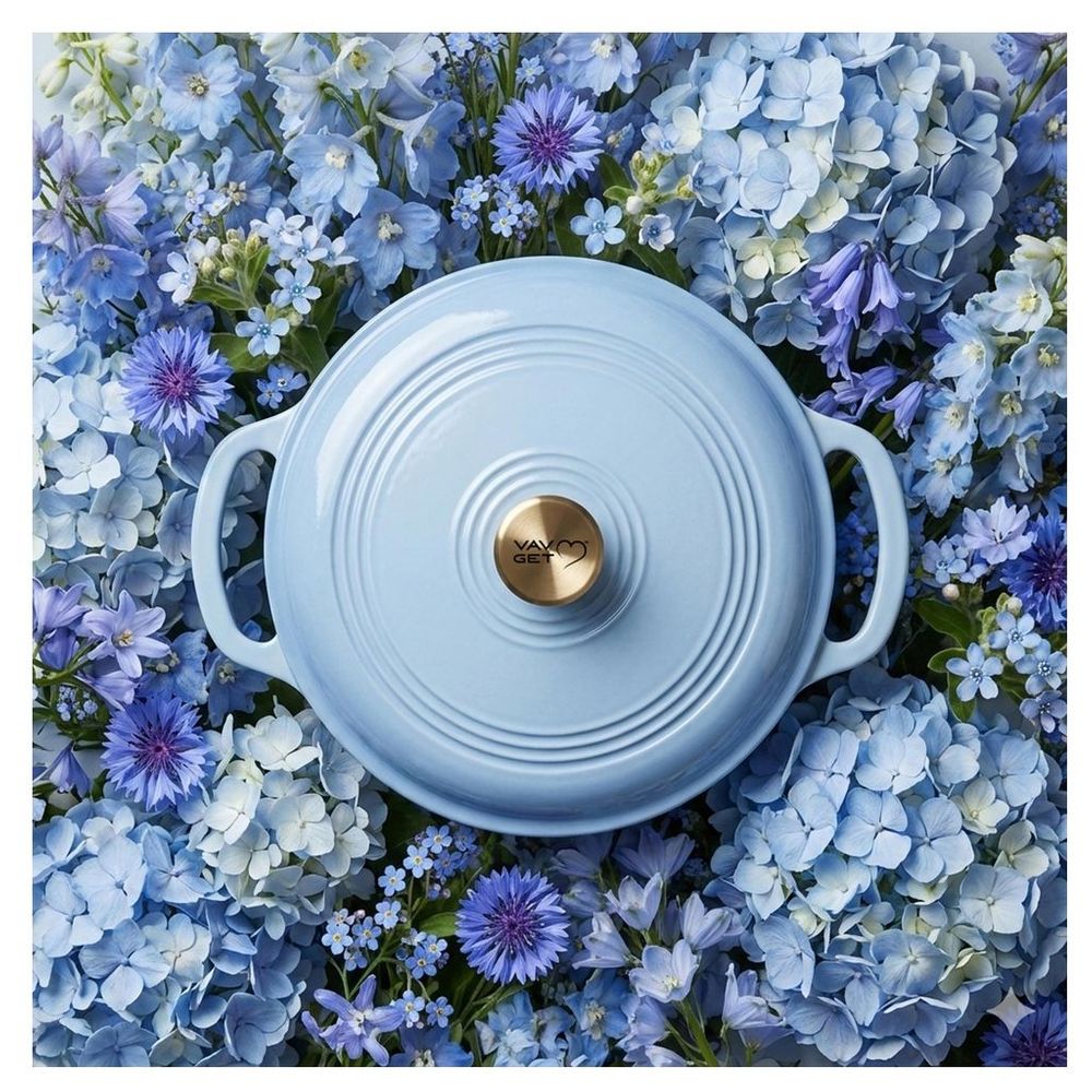 Vav Get Enameled Cast Iron Round Dutch Oven Cookware With Lid