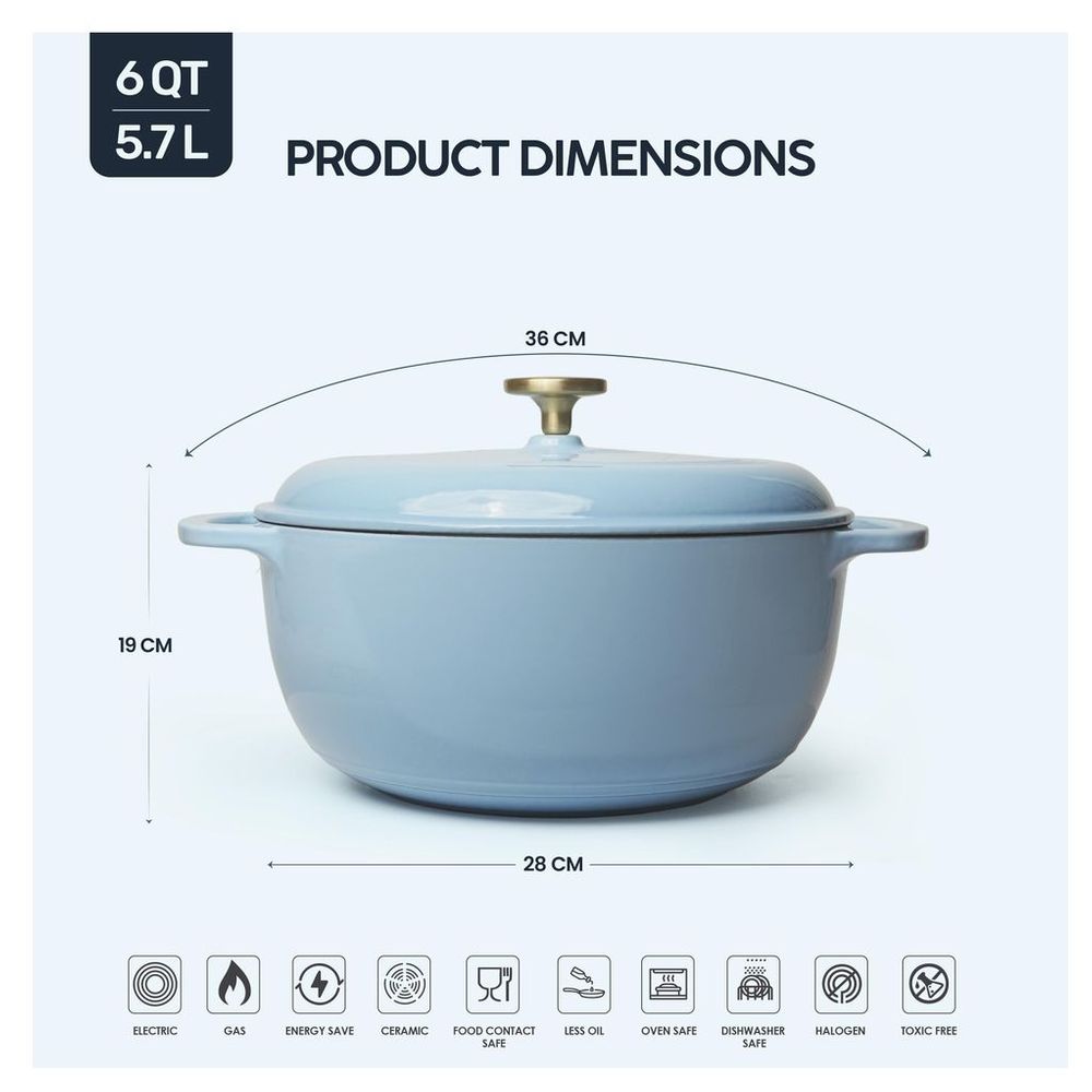 Vav Get Enameled Cast Iron Round Dutch Oven Cookware With Lid