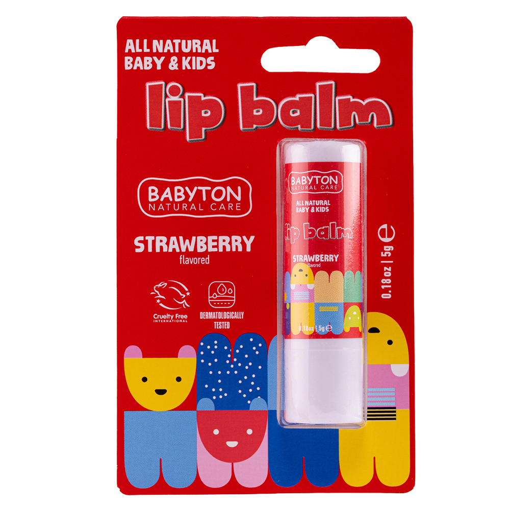 Babyton - Baby & Kids All Natural Lip Balm - Strawberry - 5 gm