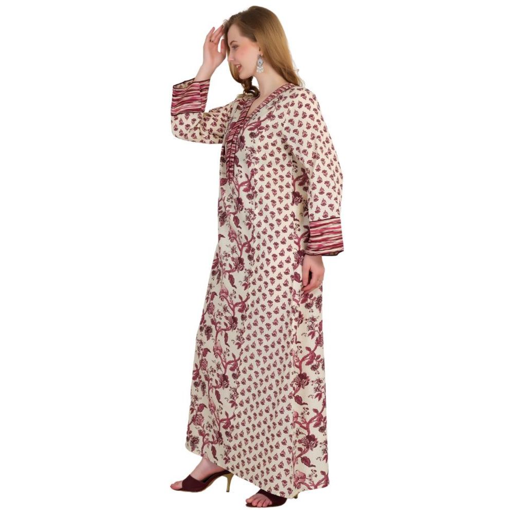 Artemea - Women's Soft Hand Block Printed Premium Cotton Jalabiya