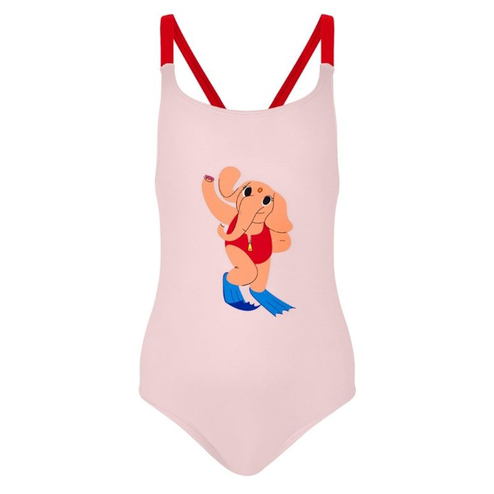 Daring Littles Elphy Collection - Girl's UPF 50+ Cross Back Swimsuit - Pink