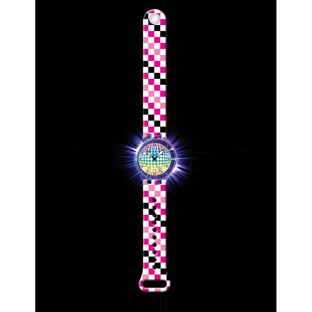 Watchitude Girl's Glow Light Up Watch - Pink Checkers