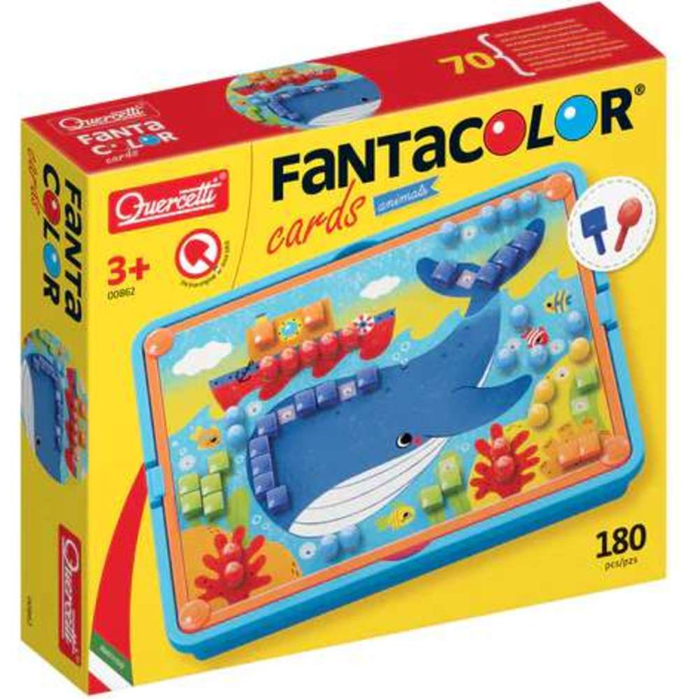 Quercetti Fantacolor Cards Animals Game - 180 Pc Set