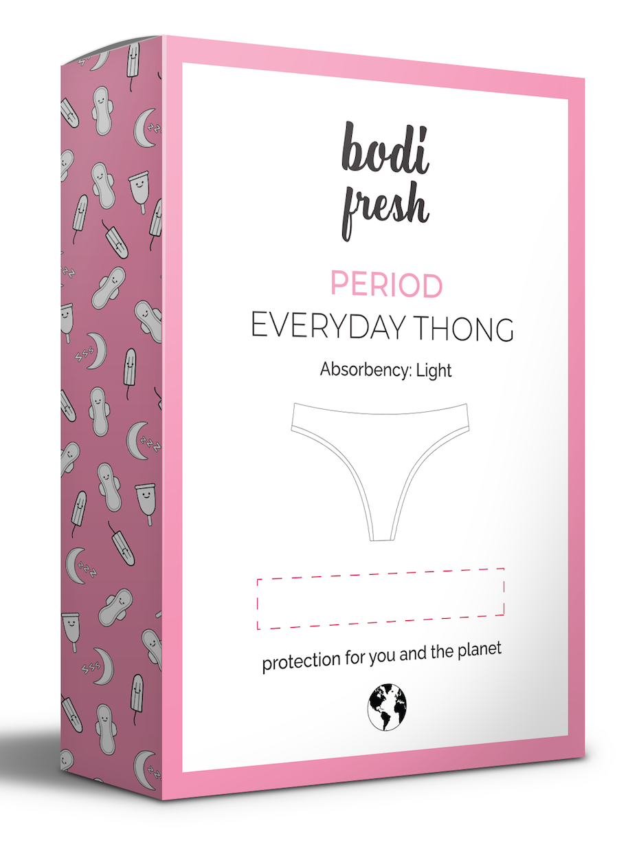 Bodi Fresh Everyday Leakproof Period Thong - Black