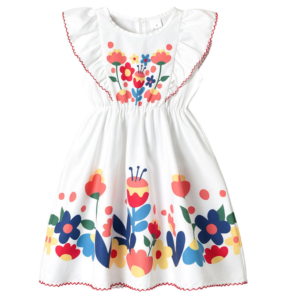 Kikofendy - Girl's Cute Little Flutter-Sleeve Dress