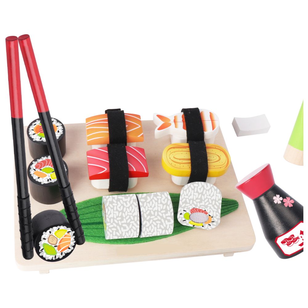 Littlechus Wooden Sushi Playset - 29 Pc Set