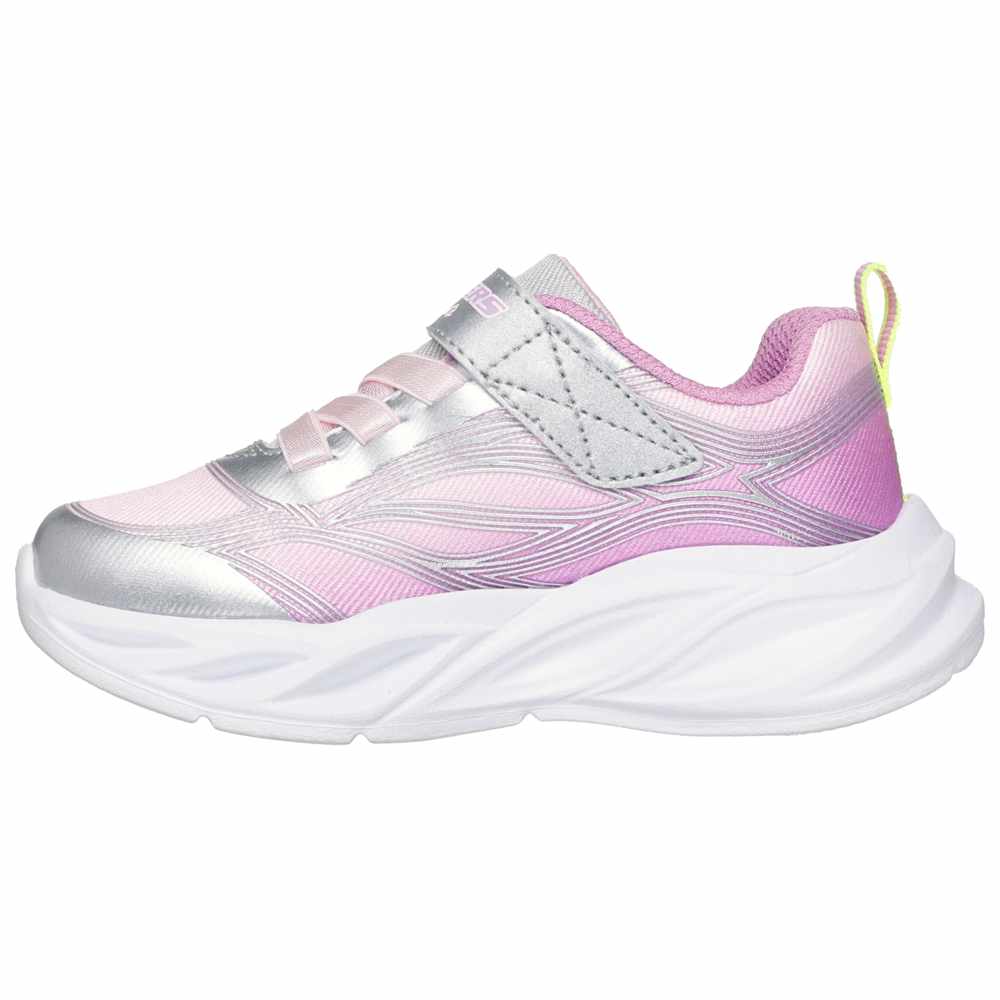 Skechers - Bungee & Strap Light Up Ombre Sneakers - Silver