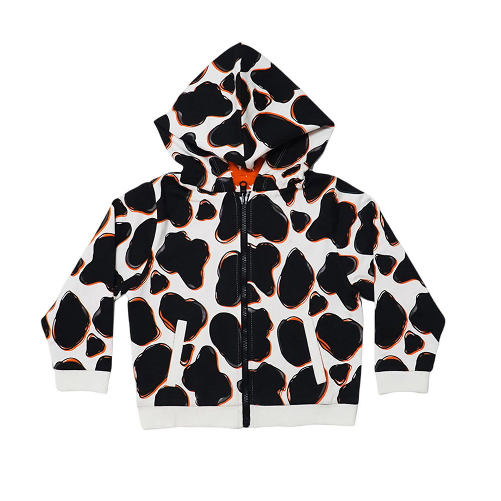 Lucy & Sam - Kids Cow Reversible Hooded Jacket