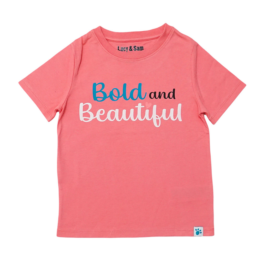 Lucy & Sam - Girl's Bold And Beautiful T-Shirt - Pink