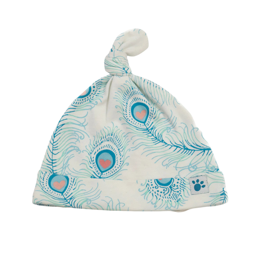 Lucy & Sam - Baby Peacock Tie Up Bandana Hat - White