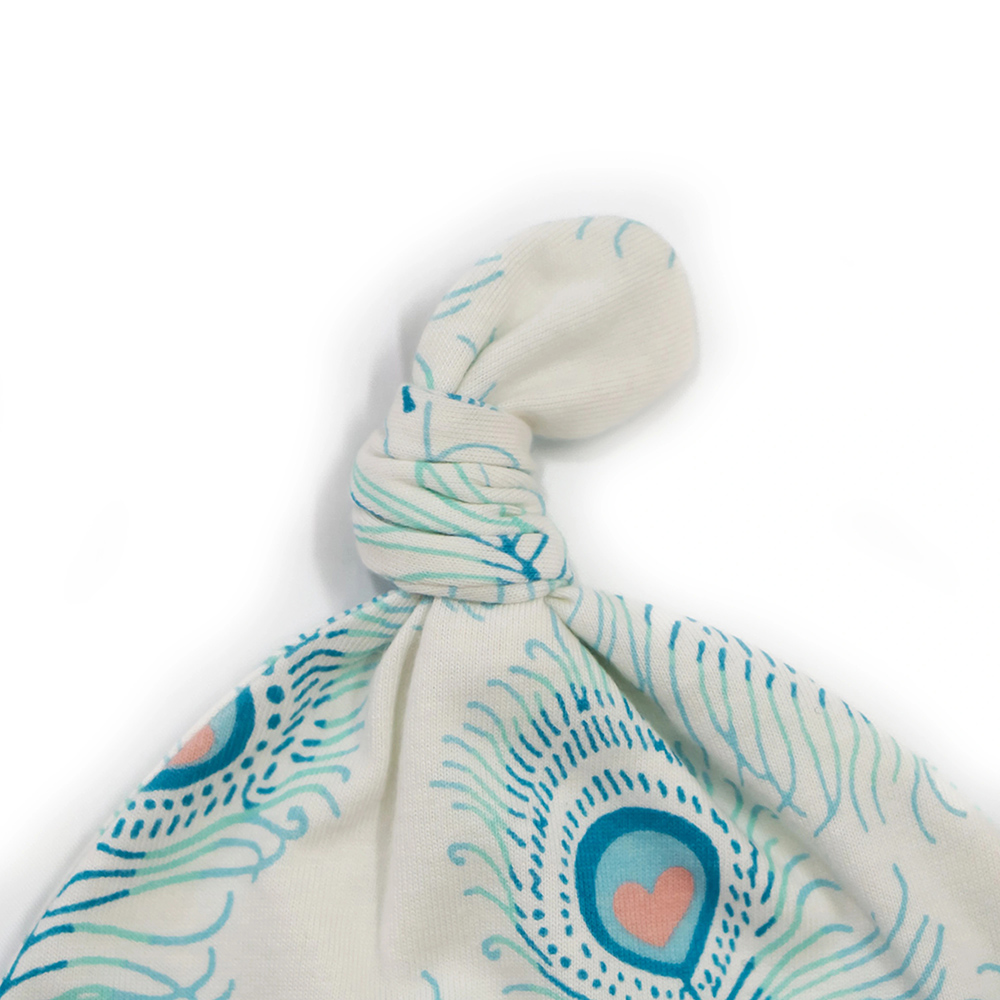 Lucy & Sam - Baby Peacock Tie Up Bandana Hat - White