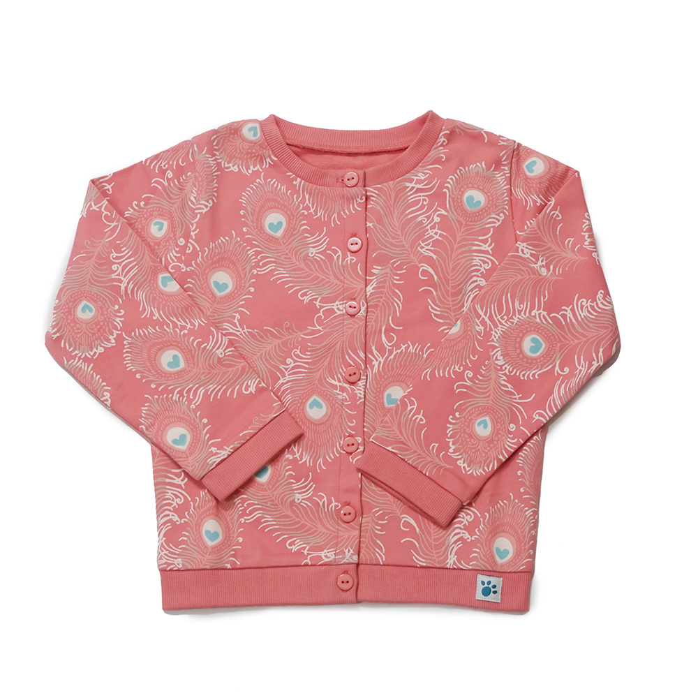 Lucy & Sam - Girl's Peacock Cardigan - Pink