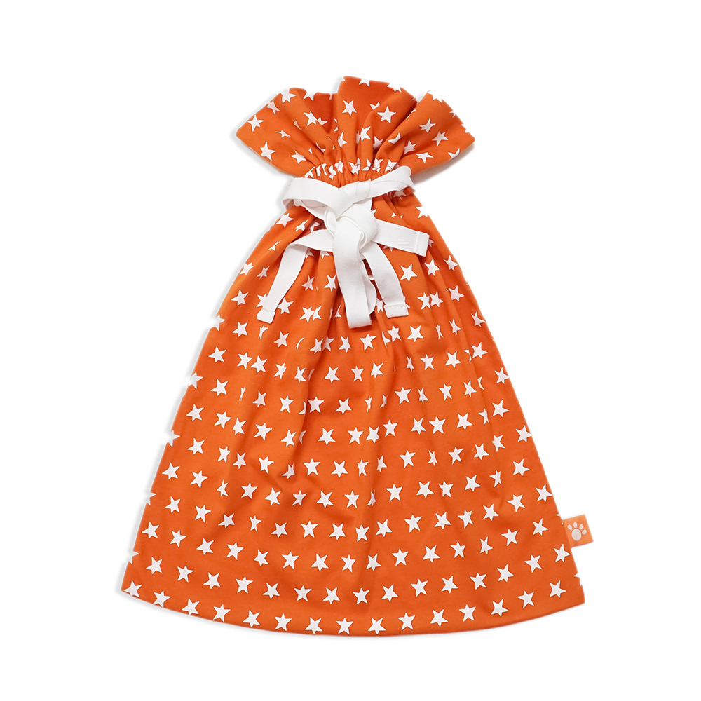 Lucy & Sam - Baby Pumpkin Star Babygrow With Bib, Bandana Hat And Drawstring Bag - Orange