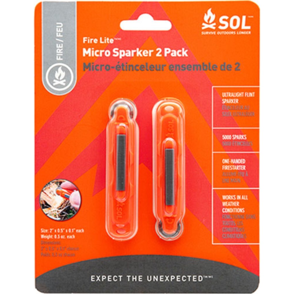 Sol Fire Lite Micro Sparker - Orange - 2 Pc Set