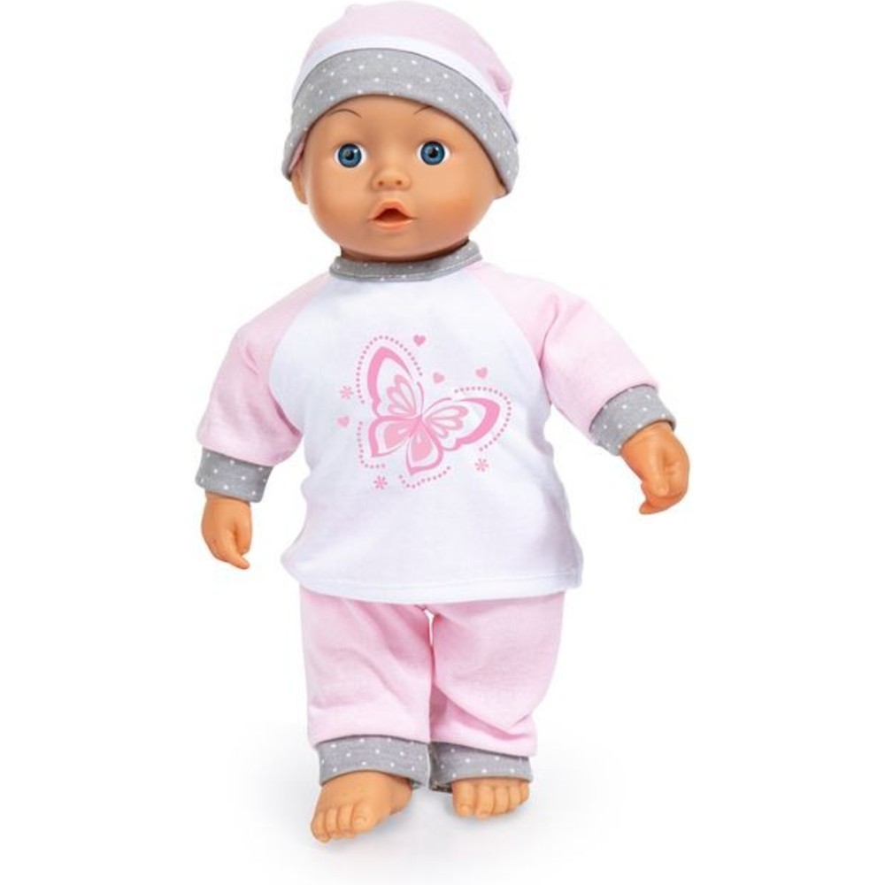 Bayer - Smarty Baby Doll's Stroller Pram Set - Grey/Pink - 7 Pc Set