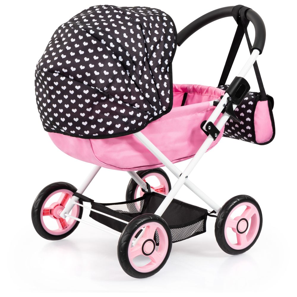 Bayer - Pram Set Cosy Fits Baby Doll - Pink/Black - 46 cm