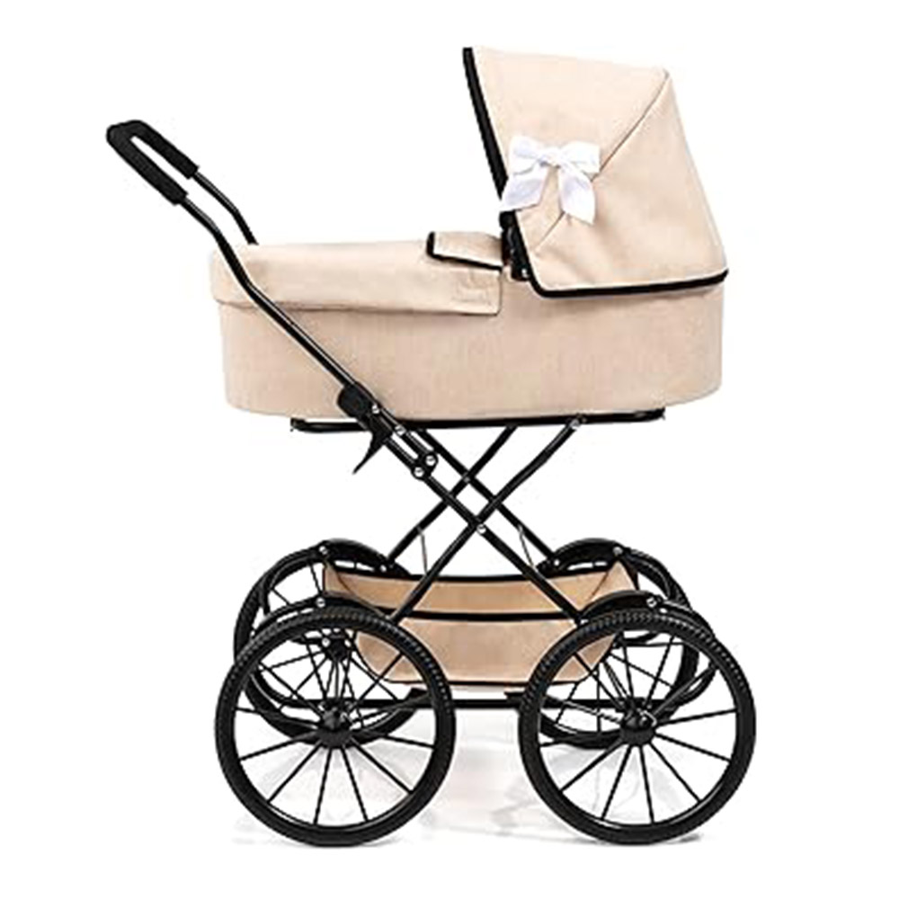 Bayer - Classic Baby Doll's Stroller Pram With Bag - Beige - 3 Pc Set