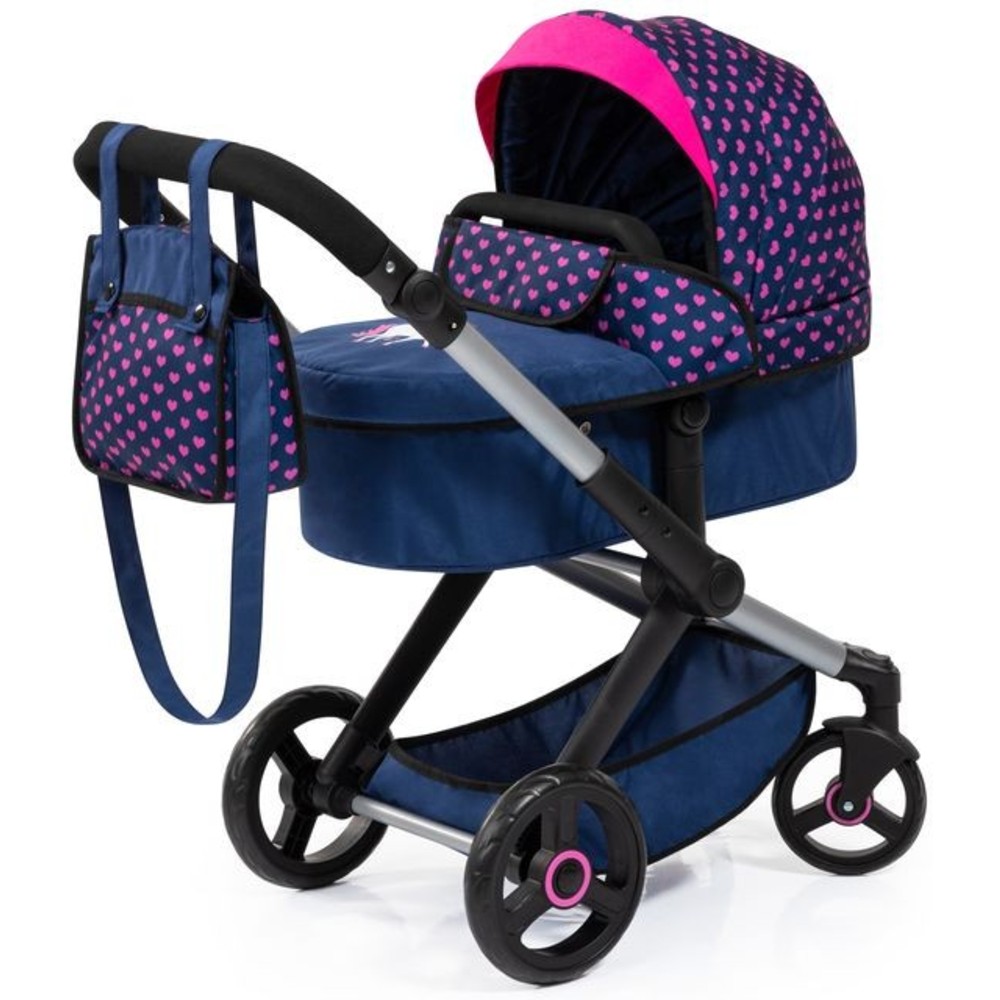 Bayer - Xeo Combi Baby Doll's Stroller Pram Set - Blue - 11 Pc Set