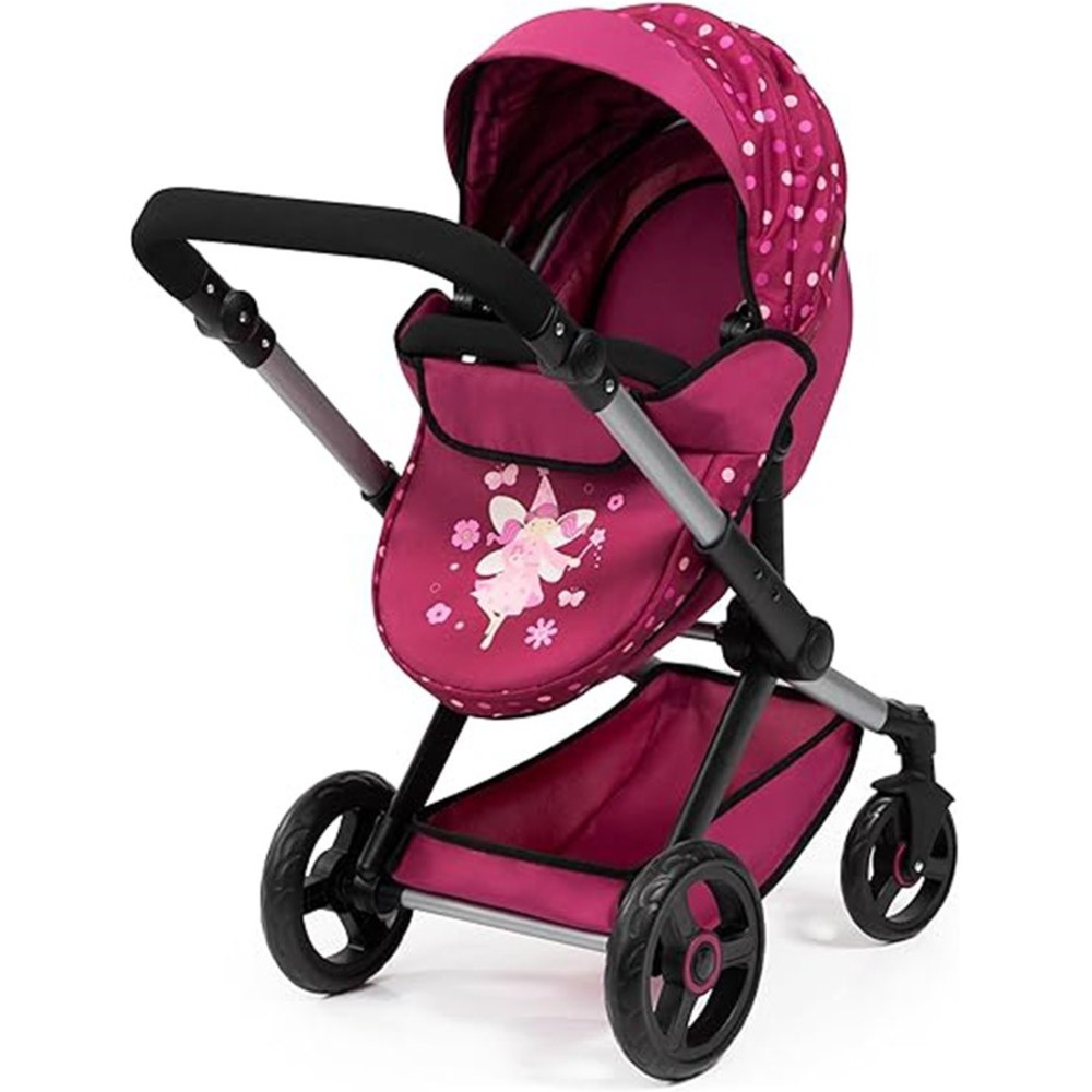 Bayer - Xeo Combi Baby Doll's Stroller Pram With Bag - Magenta - 11 Pc Set