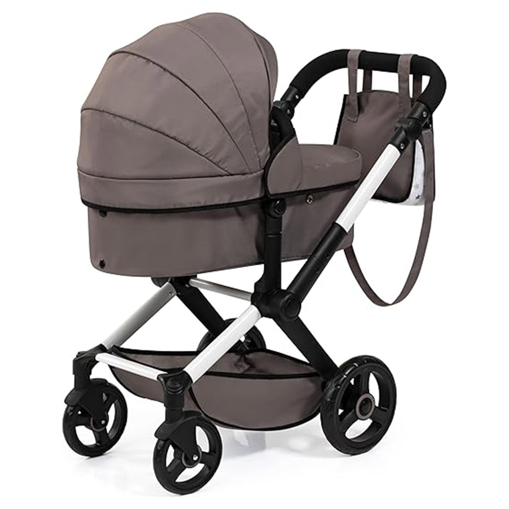 Bayer - Xeo Combi Baby Doll's Stroller Pram With Bag - Grey - 3 Pc Set