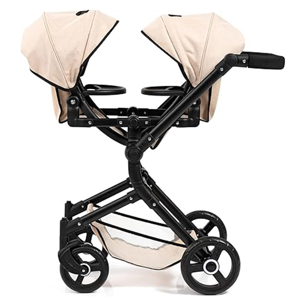 Bayer - Twin Neo Baby Doll's Stroller Pram - Beige - 2 Pc Set