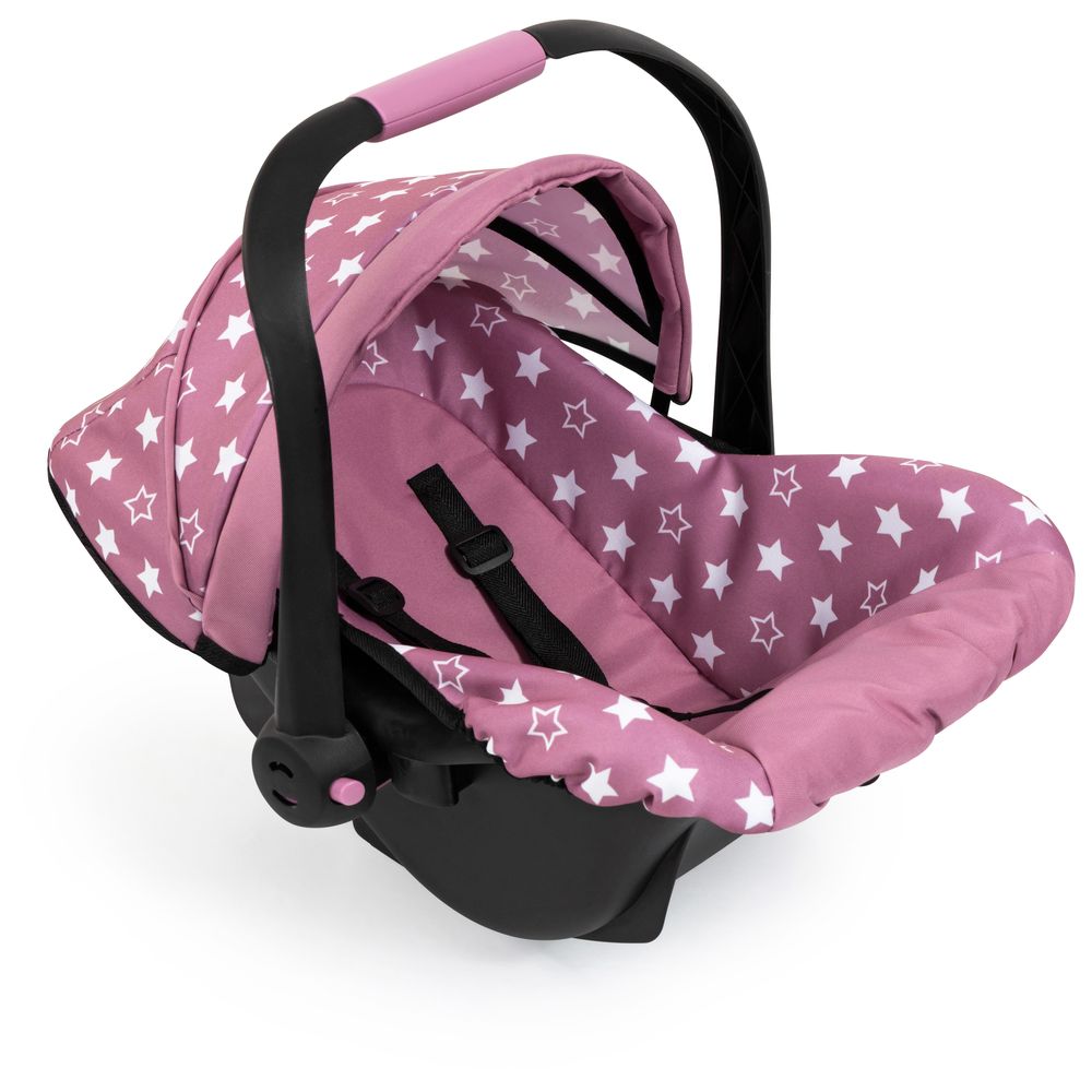 Bayer - Baby Doll Deluxe Car Seat With Canopy - Pink Stars - 46 cm